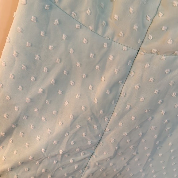 Off the shoulder mint green mini dress! Tie ruched bust. Worn once. - Picture 5 of 7